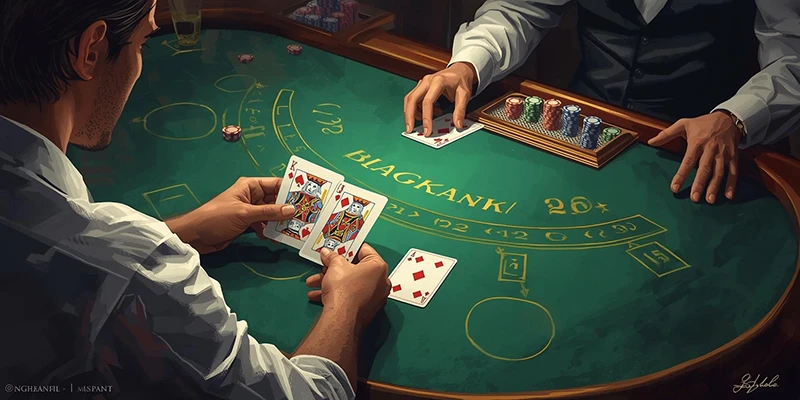 Bàn Blackjack Với Tổng Điểm Gần 21