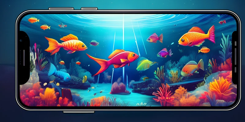 Giao diện Bắn Cá H5 trên di động với cá bơi lội