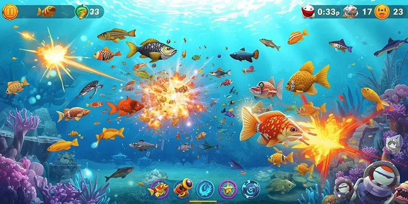 Giao diện Bắn Cá Online với cá đa dạng và hiệu ứng bắn