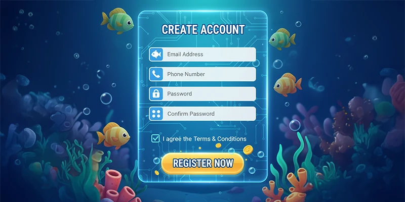 Giao diện đăng ký tài khoản Bắn Cá Đổi Thưởng