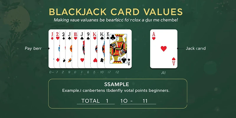 Infographic giá trị lá bài Blackjack