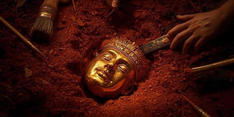 Khai quật mặt nạ vàng Aztec tại Tenochtitlan