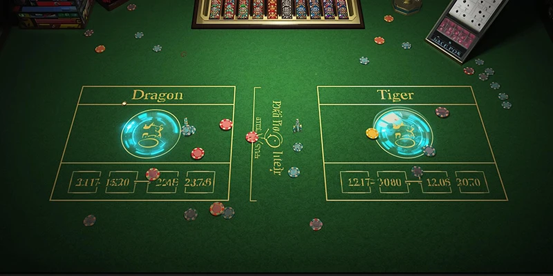 Khu vực cược Rồng Hổ trên bàn chơi