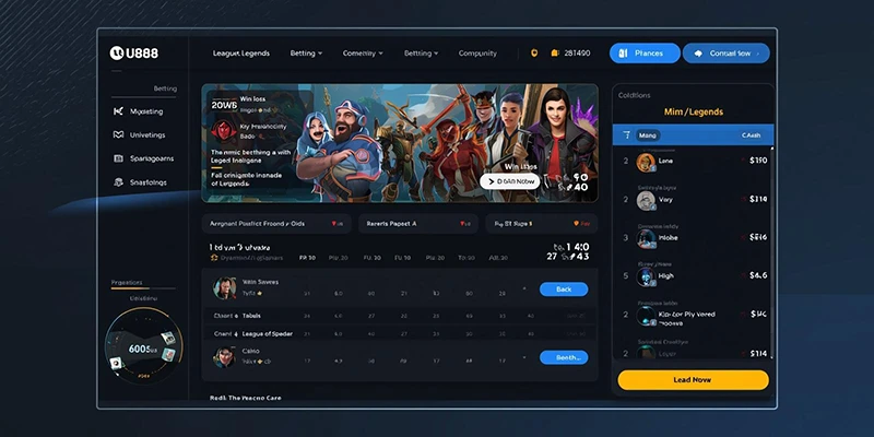 Giao diện chọn cược E-Sports U88 cho trận League of Legends