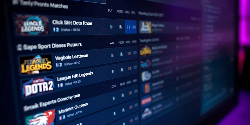 Giao diện E-Sports U88 với trận đấu thể thao điện tử