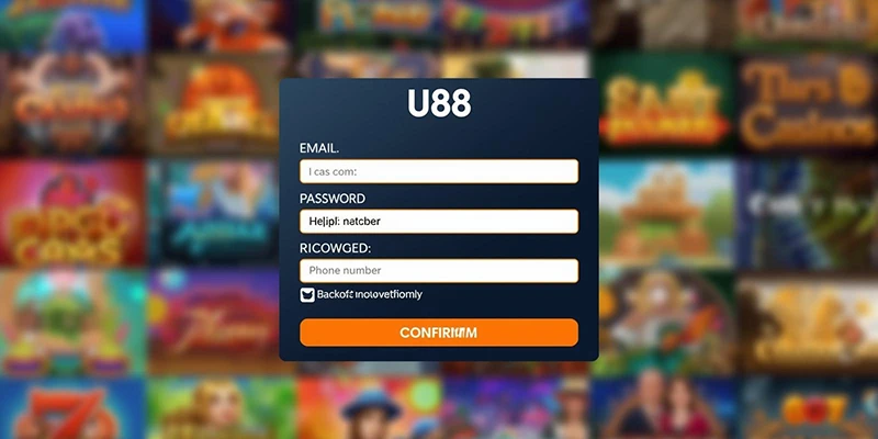 Giao diện form đăng ký tài khoản U88