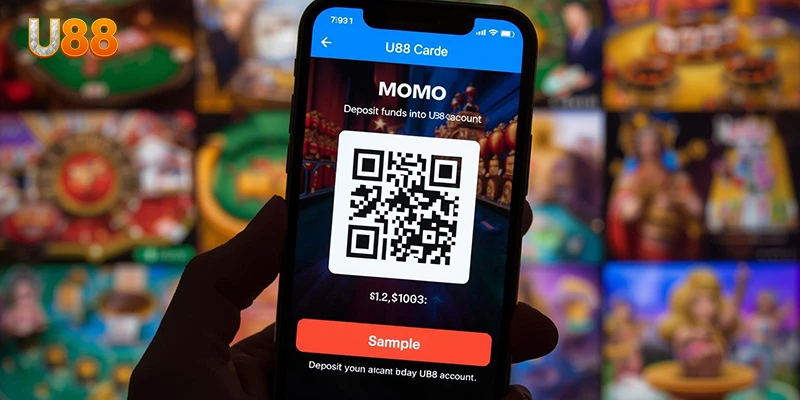 Giao diện quét QR nạp tiền U88 qua Momo