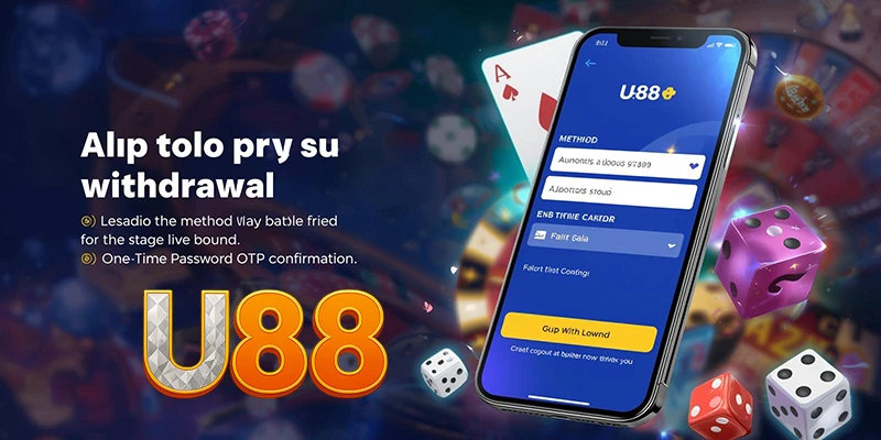 Giao diện rút tiền U88 với các bước chính