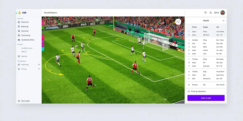 Giao diện trận đấu bóng đá ảo trên U88