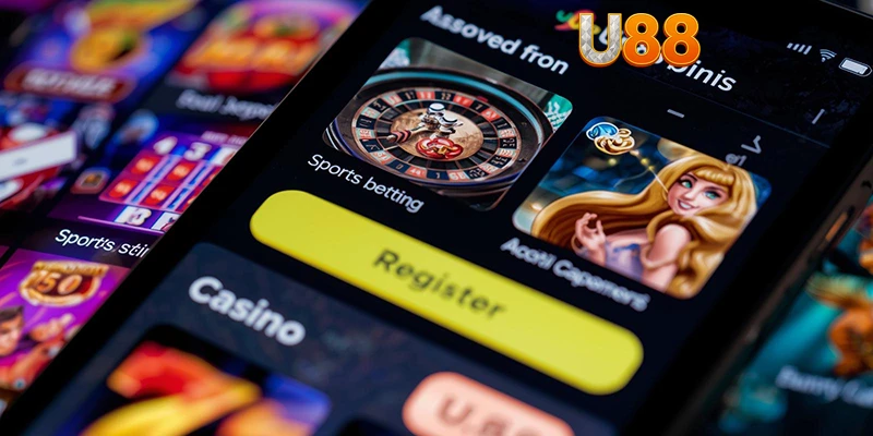 Giao diện U88 trên di động với danh mục cá cược